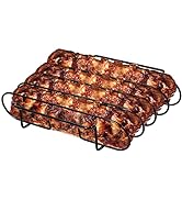 UNCO- Rib Rack, Holds Up to 4 Full Racks of Ribs, Rib Rack for Smoking, Smoker Rack, Rib Racks fo...