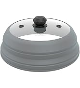 Microwave Splatter Cover Vented Glass Cover Splatter Guard Lid with Collapsible Silicone for Food...