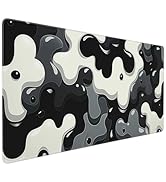 SEIFUD Extra Large Mouse Pad, Black and White Minimalist Pattern, 31.5 x 15.7 Inches, Rubber, Rec...