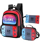 Gamer Kids Backpack Set for Boys - Large Capacity Bookbag &amp; Lunch Box &amp; Pencil Case for Elementar...
