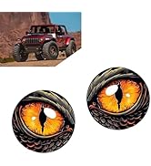 YAWUROU 2 PCS Beast Eyes Headlight Decals, 3D Stereo Round Headlights Sticker, Self-Adhesive Desi...