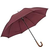 G4Free 54" Arc Classic Wooden Handle Umbrella, Auto Open Large Windproof J Hook Stick Rain Umbrel...