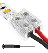 HitLights 12 Pack LED Connector 2 Pin 10mm Solderless LED Tape Lights Connector Transparent LED S...