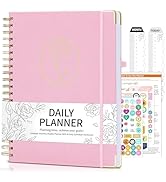 Ospelelf Undated Weekly Planner Spiral Bound Academic Daily Monthly Planner 12 Month, A4 Linen Pl...