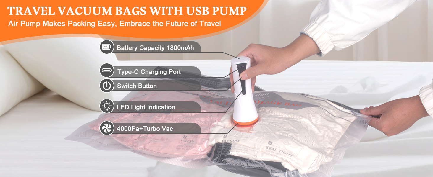 Wireless Pump Travel Storage Bags Set