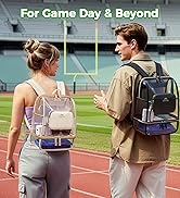 MATEIN CLASSIC TPU Clear Backpack Stadium Approved, Dual-Layer Clear Stadium Bag 12×12×6 with RFI...