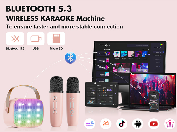 Bluetooth 5.3 Wireless Karaoke Machine