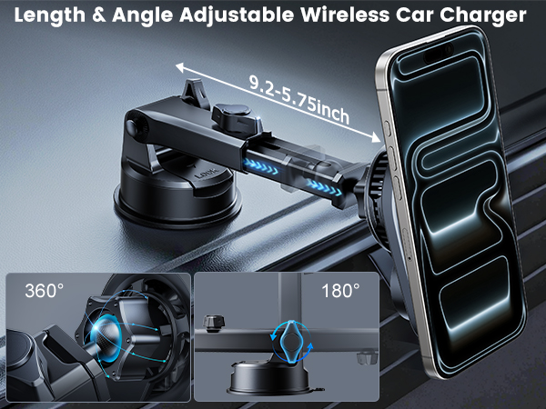 xuenair adjustable and rotatable Vent Dashboard Suction Car Phone Mount Charger