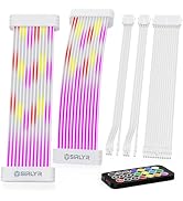 Sirlyr RGB PSU Cables Set with Lighting Panels and 24 Pin Motherboard,2× 8 Pin GPU PC Power Suppl...