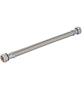 Eastman 18 Inch Water Heater Connector, 3/4 x 3/4 Inch FIP, Braided Stainless Steel Water Heater ...