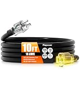 10 FT Outdoor Extension Cord Waterproof, 16/3 Gauge Heavy Duty 3 Prong Power Cord with Lighted In...