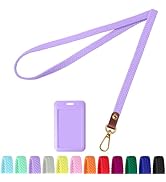 YANTHKEY Stretchy Lanyards for ID Badges - Thin Lanyard Card Holder, Lightweight Comfortable ID B...