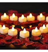 Homemory Rose Petals and Candles Set for Romantic Decorations Special Night, 2000 Pcs Red Rose Pe...