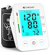LinkSun Blood Pressure Monitor for Home Use with Large Upper Arm Cuff, Rechargeable Blood Pressur...
