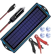 SUNAPEX 12V Solar Trickle Charger for Car Battery Solar Battery Charger 12 Volt Waterproof 5W Sol...