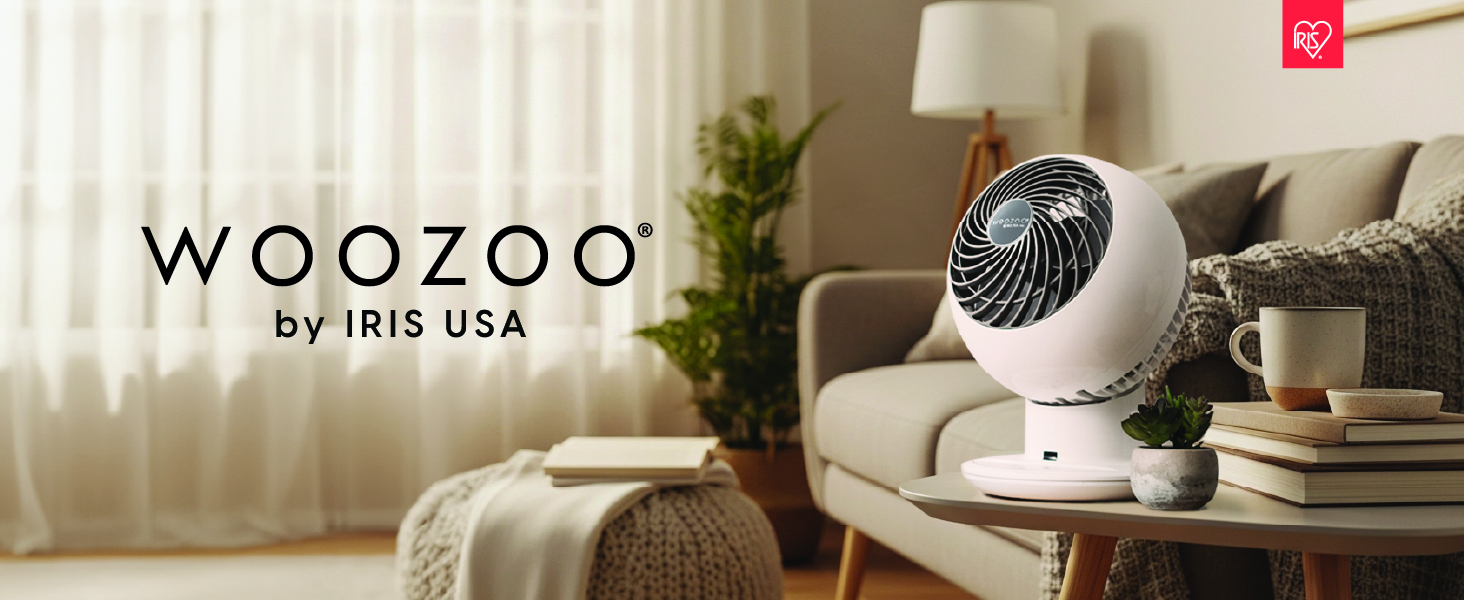 IRIS USA WOOZOO Air Circulator Fan with Remote, Oscillating, 5 Speeds, 82ft Max Air Distance