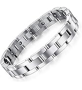 Feraco Magnetic Bracelets for Men Sleek Titanium Stainless Steel Magnetic Bracelet with Sizing To...