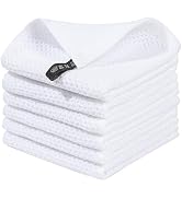 LikGuest Honeycomb Cotton Dish Cloths 6 Pack,12x12 Inch – Super Absorbent, Quick-Dry &amp; Reusable K...