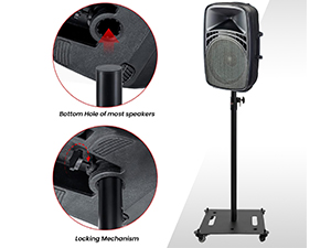 speaker stand height adjustable 35mm mount pole stage studio floor monitor subwoofer portable