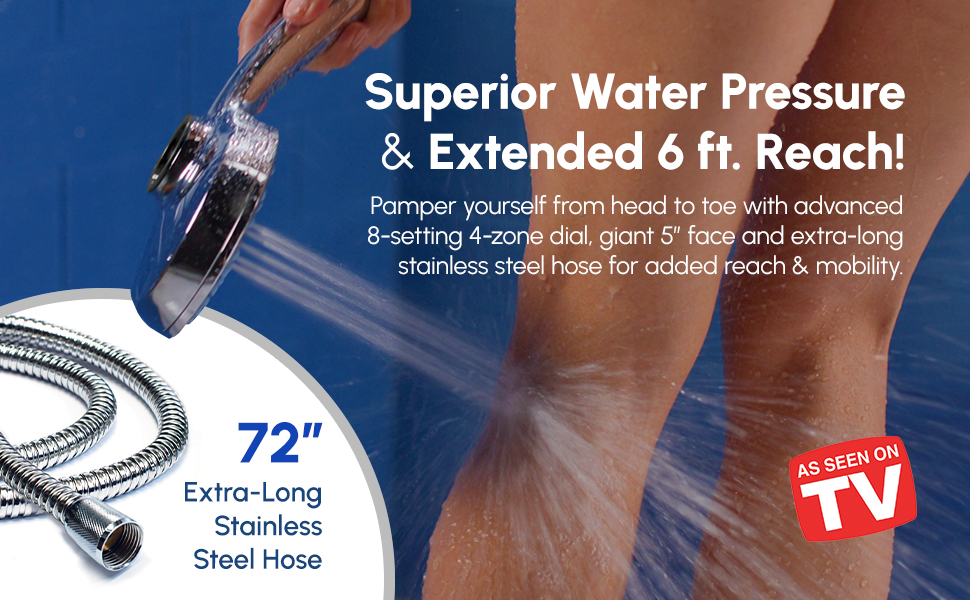 Superior Water Pressure &amp;amp; Extended 6 ft. Reach!