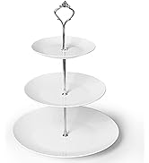 ONTUBE 3-Tier Cake Stand, Ceramic Cupcake Dessert Stand, Tiered Serving Trays for Parties, Birthd...