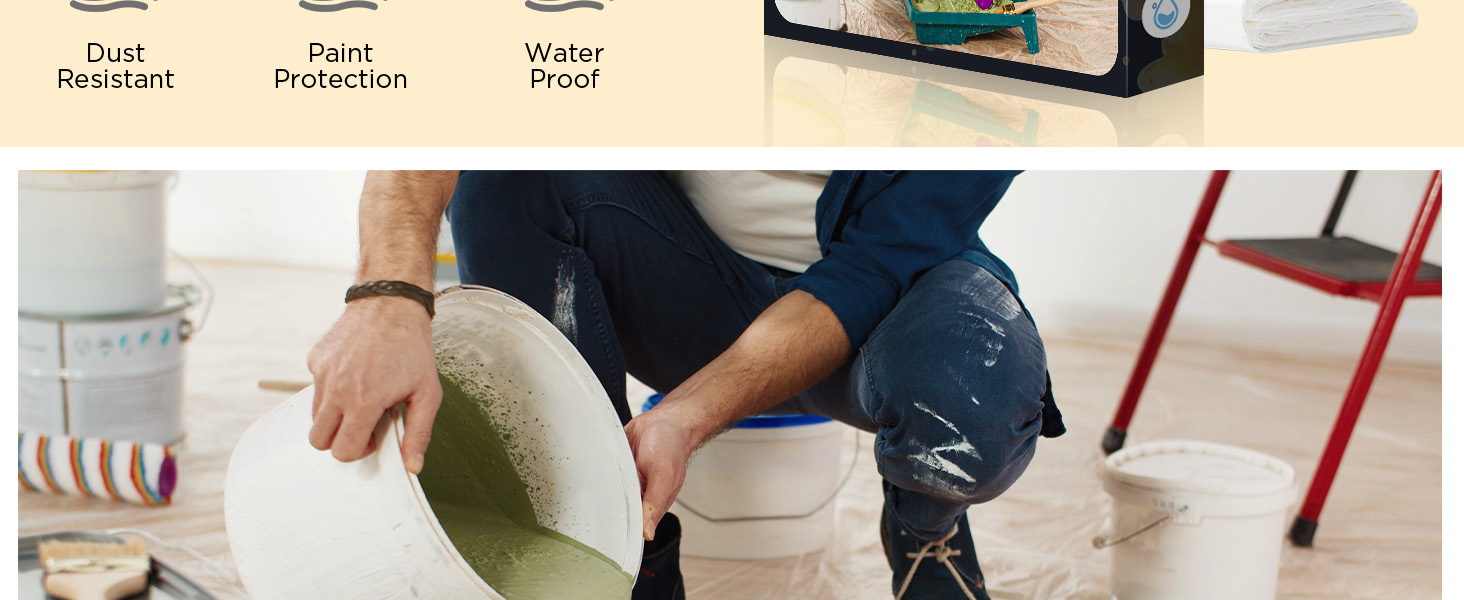 Plastic Drop Cloths for Painting, Plastic Sheeting Painting Supplies, Dust Cover for Furniture