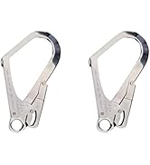 DOITOOL 2Pcs High Strength Alloy Steel Large Drop Forged Double Lock Rebar Snap Hook Safety Fall ...
