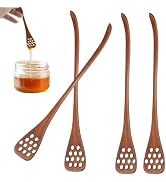 4PCS Wooden Honey Dipper Sticks - Natural Honey Drizzler Stirrer for Tea, Coffee, Syrup (7.3"),Re...