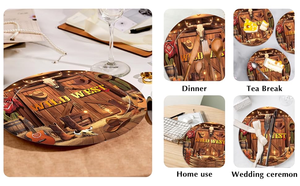  OXYLIPO 9" Western Cowboy Paper Plates