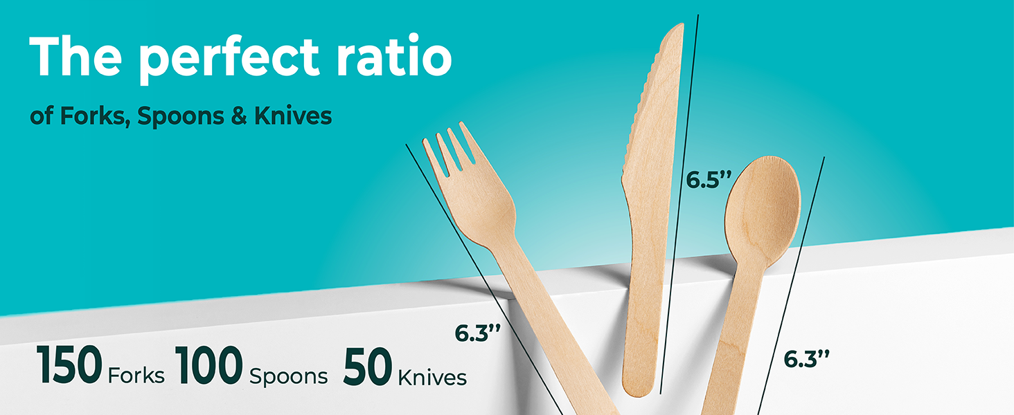 The Perfect Ratio of Forks, Spoons &amp;amp; Knives. 150 Forks, 100 Spoons &amp;amp; 50 Knives.