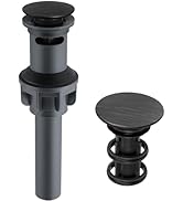 Bathroom Pop Up Sink Drain with Overflow, Bathroom Sink Stopper for Vessel Sink, Push and Seal Ve...