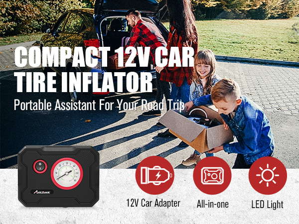 ACAP017 compact 12V car tire inflator
