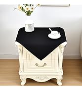 Nacuci Small Square Tablecloth 24x24 Inch Water Resistant Side Table Cloth Solid Black Heavy Duty...