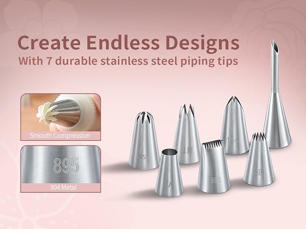 Reusable Piping Bags and Tips Set
