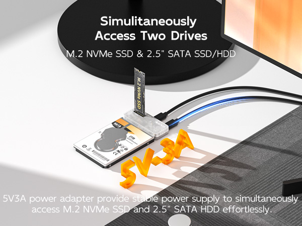 nvme sata reader adapter Compatible with M.2 PCIe NVMe 2.5 inch SATA SSD/HDD hard disk dock station