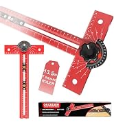 Okcedier Woodworking T Square Ruler, Precision Drilling Positioning Measuring Tools, Adjustable A...