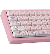 TYRIXKI PBT 148 Keys Cute Keycaps Dye-Sublimation Bunny Keycaps Set MOA Profile for Cherry Gatero...