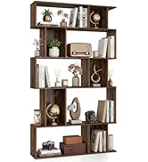Giantex 5-Tier Bookshelf, 10-Cube Geometric Book Case with 5 Closed-Back Cubbies, Anti-toppling K...