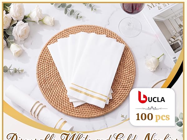 Gold Paper Napkins Disposable