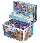 Little Mermaid Train Case Beauty Set, Kids Makeup Kit for Girls, Real Washable Toy Makeup Set, Pl...