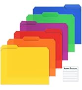 Dunwell Plastic Colored File Folders (6 Pack), 1/3 Tab Filing Folders for 8.5x11 Letter Size Docu...
