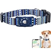 Konity AirTag Dog Collar, Compatible with Apple 2021, Polyester Pet Cat Puppy Collar Silicone Hol...