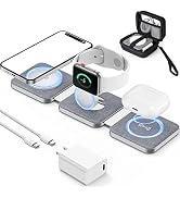 FutureCharger 3 in 1 Wireless Charging Station for Multiple Apple Devices, Foldable Magnetic Wire...