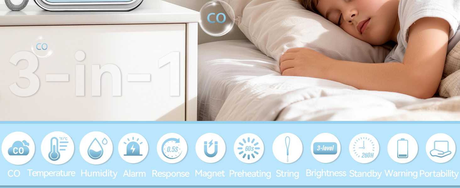 carbon monoxide detector meter monitor alarm co hotel safety portable travel rv car camping magnetic