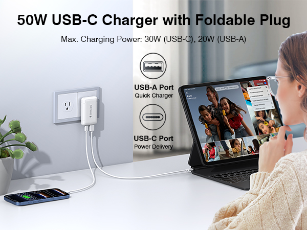USB C Wall Charger Block