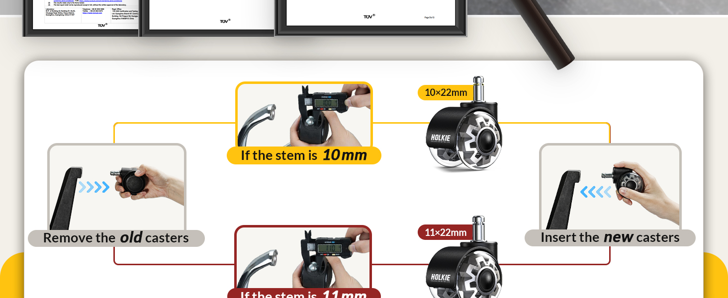 grey office chair caster 2 inch rubber castors set of 5 heavy duty computer gaming
