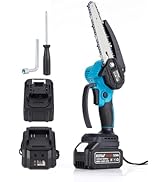 HORMY Mini Chainsaw Cordless 6-inch, 2 Pack 3.0Ah Batteries Power Chain Saw for Wood Cutting Tree...