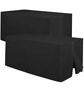 Hiasan Black Waterproof Fitted Tablecloths 2 Pack, 30 x 72 Inch Tear Resistance Rectangle Table C...