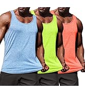 COOFANDY Men's 3 Pack Gym Tank Tops Y-Back Workout Muscle Tee Training Bodybuilding Fitness Sleev...
