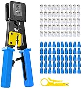Yangoutool RJ45 Crimp Tool Kit Passthrough Crimping tool and RJ45 Crimper for RJ45/RJ12 Regular a...